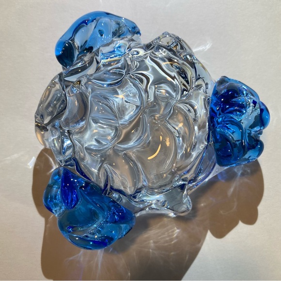 Clear/Blue cigar ashtray possibly Murano glass, handmade good condition see note - Picture 4 of 5